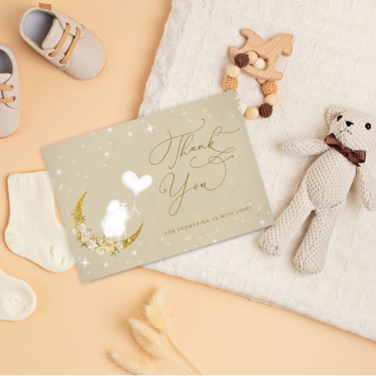 Minimalistische, moderne Lamm-Babydusche Dankeskarte