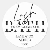 Minimalistische moderne Lash Cleanser Eyelash-Erwe Runder Aufkleber (Vorderseite)