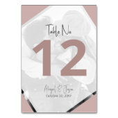 Minimalistische moderne Lässige Hochzeitstil-Rose Tischnummer (Rückseite)