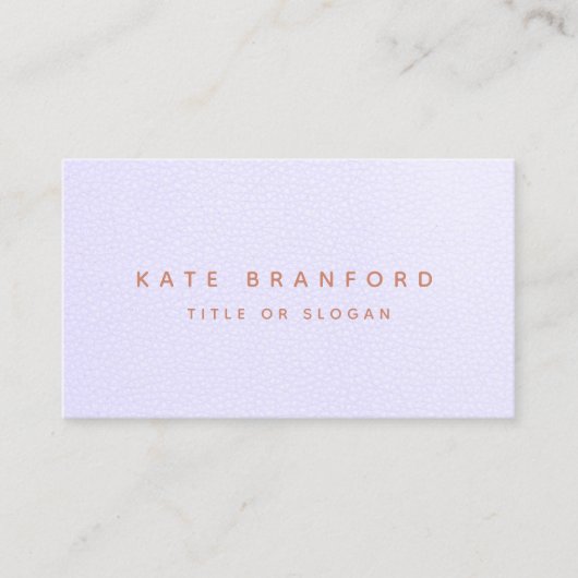 Minimalistische moderne Lavendel Leather Social Me Visitenkarte (Vorderseite)