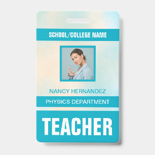 Minimalistische moderne Lehrer-ID-Karte Ausweis