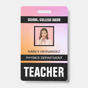 Minimalistische moderne Lehrer-ID-Karte Ausweis