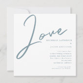 Minimalistische, moderne Liebe Script Hochzeitsein Einladung (Vorderseite)