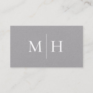 Minimalistische, moderne Linie Initial Monogram Gr Visitenkarte