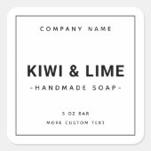 Minimalistische, moderne Marketiketten Quadratischer Aufkleber (Vorderseite)