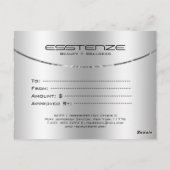 Minimalistische moderne Metallische Silberstruktur Postkarte (Rückseite)