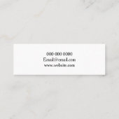 Minimalistische moderne mini visitenkarte (Rückseite)