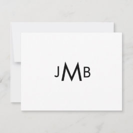 Minimalistische, moderne Mit Monogramm Initialen f Dankeskarte