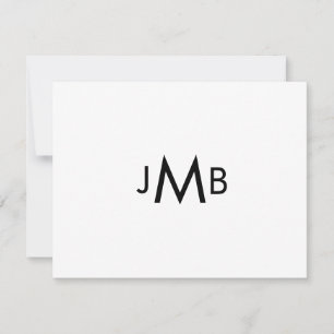 Minimalistische, moderne Mit Monogramm Initialen f Dankeskarte