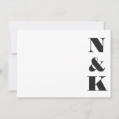 Minimalistische moderne Monogram Black and White W Mitteilungskarte (Vorderseite)