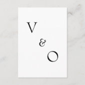 Minimalistische moderne Monogram Black & White Wed Begleitkarte (Rückseite)