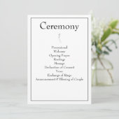 Minimalistische moderne Monogram Black & White Wed Programm (Stehend Vorderseite)