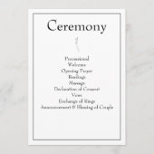 Minimalistische moderne Monogram Black & White Wed Programm (Vorderseite)