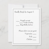 Minimalistische moderne Monogram Black & White Wed RSVP Karte (Vorderseite)