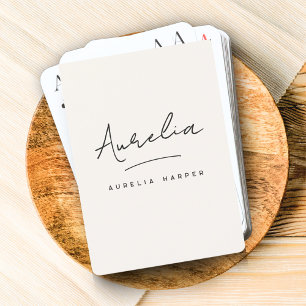 Minimalistische moderne Monogramm-benutzerdefinier Spielkarten