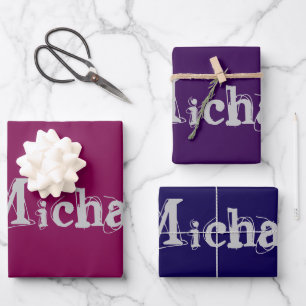 Minimalistische moderne Monogramm-Bezeichnung Tri  Geschenkpapier Set