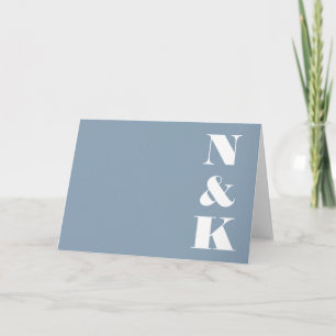 Minimalistische moderne Monogramm-Hochzeit in Stau Dankeskarte