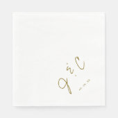 Minimalistische moderne Monogramm-Hochzeit Serviette (Vorderseite)