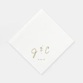 Minimalistische moderne Monogramm-Hochzeit Serviette (Ecke)