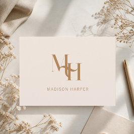 Minimalistische moderne Monogramm-Initialen rosa Mitteilungskarte