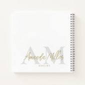 Minimalistische, moderne Monogramm Notizblock (Rückseite)