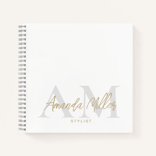 Minimalistische, moderne Monogramm Notizblock (Vorderseite)