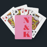 Minimalistische moderne Monogramm rosa Brautkraut Spielkarten<br><div class="desc">Minimalistische,  moderne Monogramm-Hochzeitskarten mit Personalisierten Spielkarten in Rosa und Rot</div>