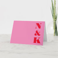 Minimalistische moderne Monogramm Rosa und Rote Ho