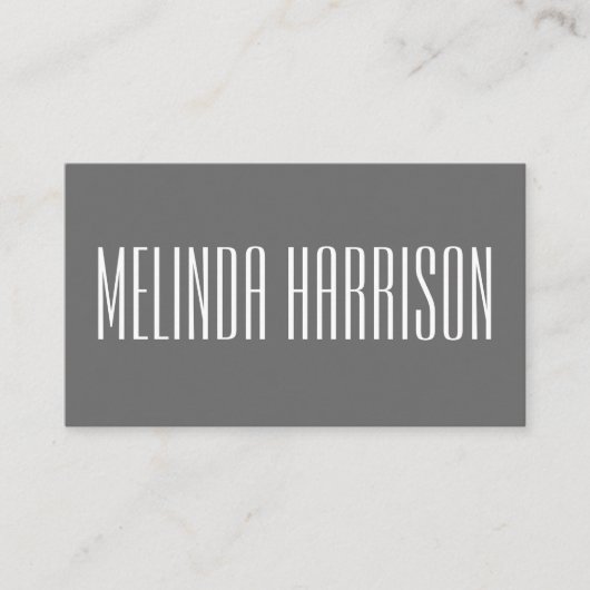 Minimalistische moderne mutige graue visitenkarte (Vorderseite)