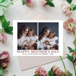 Minimalistische moderne Mütter Tag 2 Foto Feiertagskarte