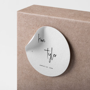 Minimalistische, moderne Namensskripte Runder Aufkleber