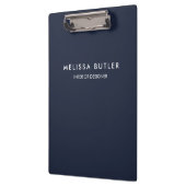 Minimalistische moderne Navy Blue Clipboard Klemmbrett (Links)
