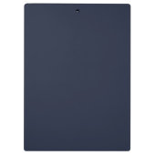 Minimalistische moderne Navy Blue Clipboard Klemmbrett (Rückseite)