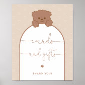 Minimalistische moderne Niedliche Teddy Bärenkarte Poster (Vorne)