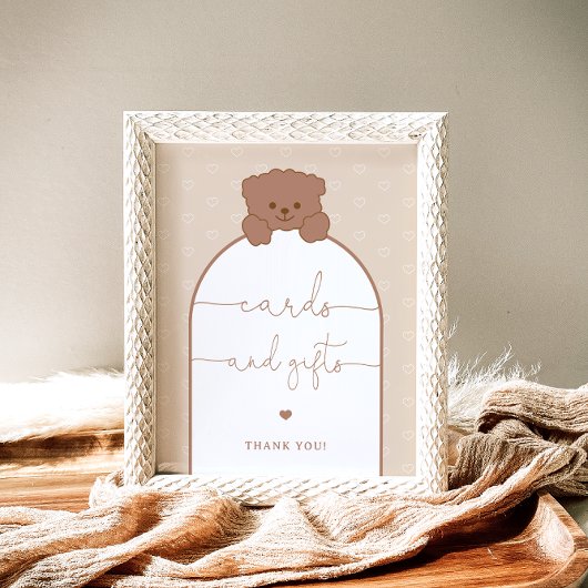 Minimalistische moderne Niedliche Teddy Bärenkarte Poster