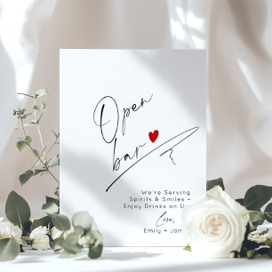 Minimalistische moderne Open Bar Wedding Poster