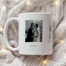 Minimalistische moderne Paar-3-Fotos-Hochzeit