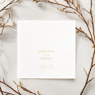 Minimalistische moderne Paare heißen Hochzeitstag Servietten Mit Folie