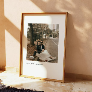 Minimalistische moderne Paarfoto mit benutzerdefin Poster