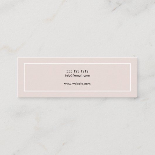 Minimalistische, moderne Pastell Beige Mini Visitenkarte (Rückseite)