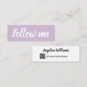 Minimalistische moderne Pastell-lila Mini Visitenkarte (Vorne/Hinten)