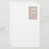 Minimalistische, moderne, pastellweiße Farbe Perso Briefpapier (Vorne/Hinten)