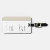 Minimalistische, moderne, pastellweiße Farbe Perso Gepäckanhänger (Vorderseite horizontal)