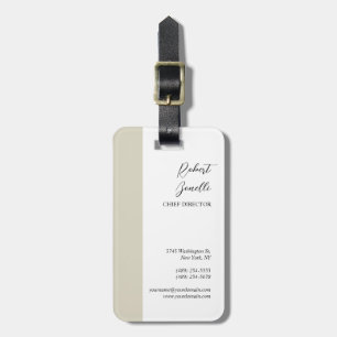 Minimalistische, moderne, pastellweiße Farbe Perso Gepäckanhänger