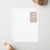 Minimalistische, moderne, pastellweiße Farbe Perso Mitteilungskarte (Vorderseite/Rückseite Beispiel)