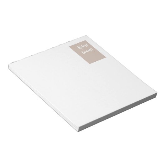 Minimalistische, moderne, pastellweiße Farbe Perso Notizblock (angewinkelt)