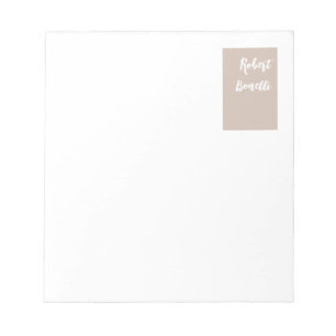 Minimalistische, moderne, pastellweiße Farbe Perso Notizblock