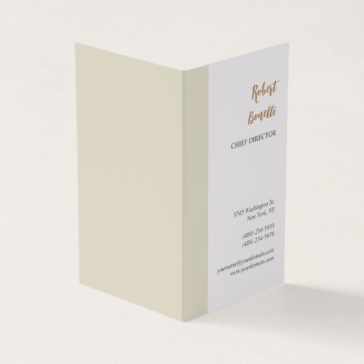 Minimalistische, moderne, pastellweiße Farbe Perso Visitenkarten (Vorderseite)