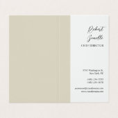 Minimalistische, moderne, pastellweiße Farbe Perso Visitenkarten (Außenseite Aufgefaltet)