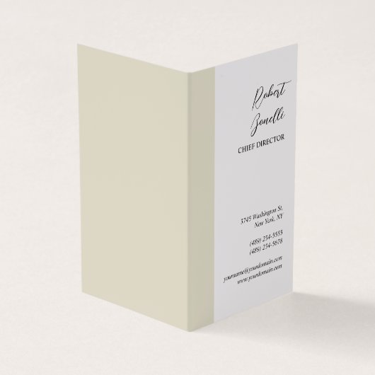 Minimalistische, moderne, pastellweiße Farbe Perso Visitenkarten (Vorderseite)